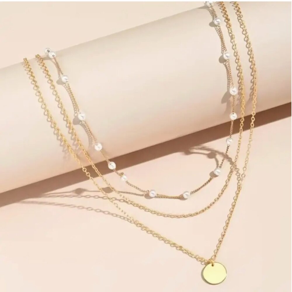 14K Gold filled Layering Pearl Necklace - Picture 2 of 4
